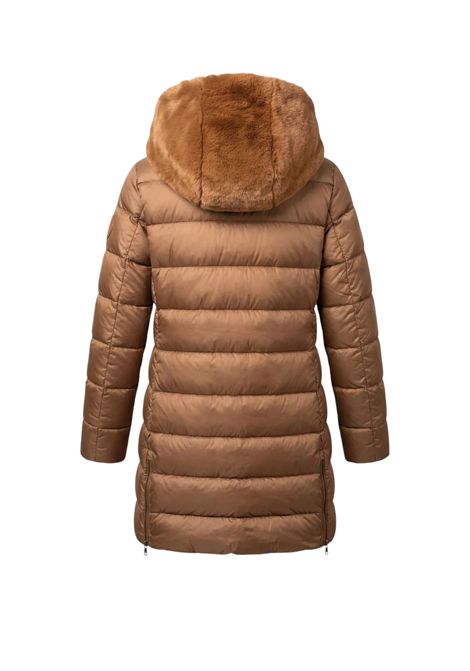 piumino donna matilda lungo in nylon con ecopelliccia SAVE THE DUCK | D40280W40054
